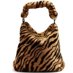 TOPSHOP Fern Faux Fur Hobo Bag